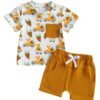 CUTIECRAZE Boy clothing set || cotton clothing set for boy || T shirt And Shorts Set (DTS 26-27) (Orange, 3-4 Years)