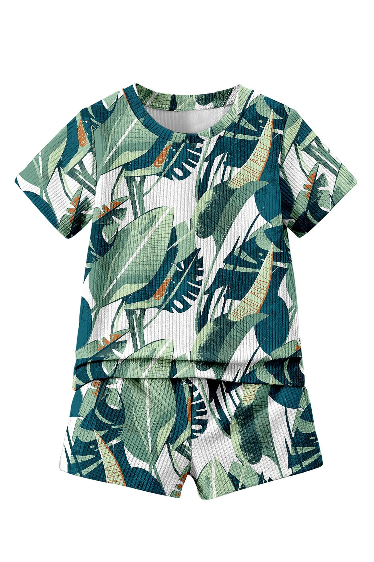 Fashion Dream Boys Lycra Printed Co-ord Set|Boys Combo Set|Printed Clothing Set (FD.OMBCMB00146 GRN 1Y_Green_1 Yrs)