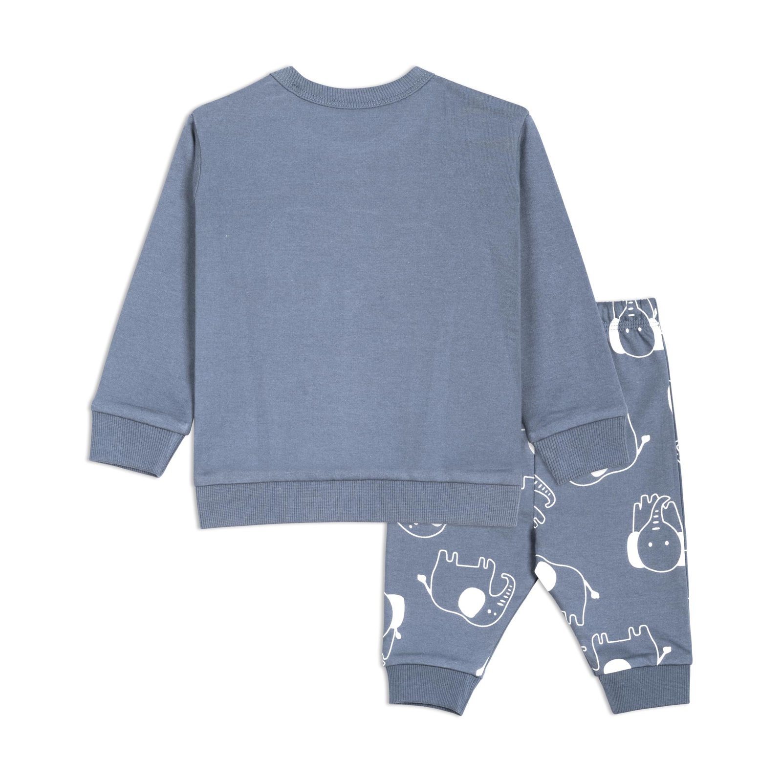 Real Basics Cotton Fleece Clothing Sets for Boys & Girls - Unisex Winter Clothing Sets Full Sleeve T-Shirt & Pant Pajama (elephanthead_18 Months-24 Months) - Image 7