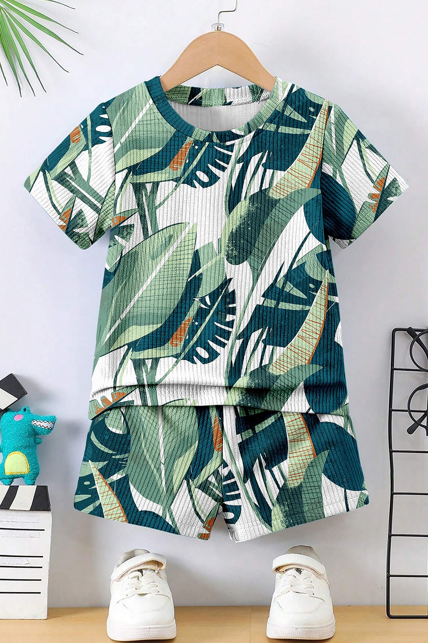 Fashion Dream Boys Lycra Printed Co-ord Set|Boys Combo Set|Printed Clothing Set (FD.OMBCMB00146 GRN 1Y_Green_1 Yrs) - Image 6